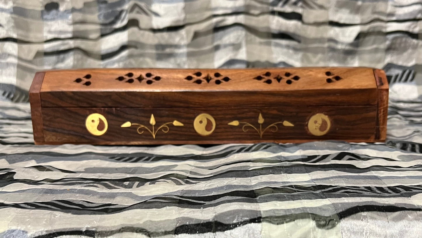 Incense Wooden Coffin Box - Yin/Yang